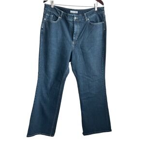 Chicos 3.5 Women Jeans 18 Short Blue Stretch Straight Leg Mid Rise Classic Denim
